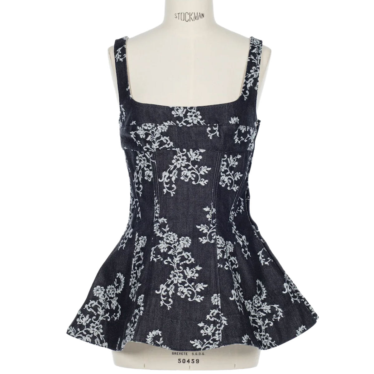 FETICO（フェティコ）| LACE JACQUARD DENIM PEPLUM BUSTIER デニム