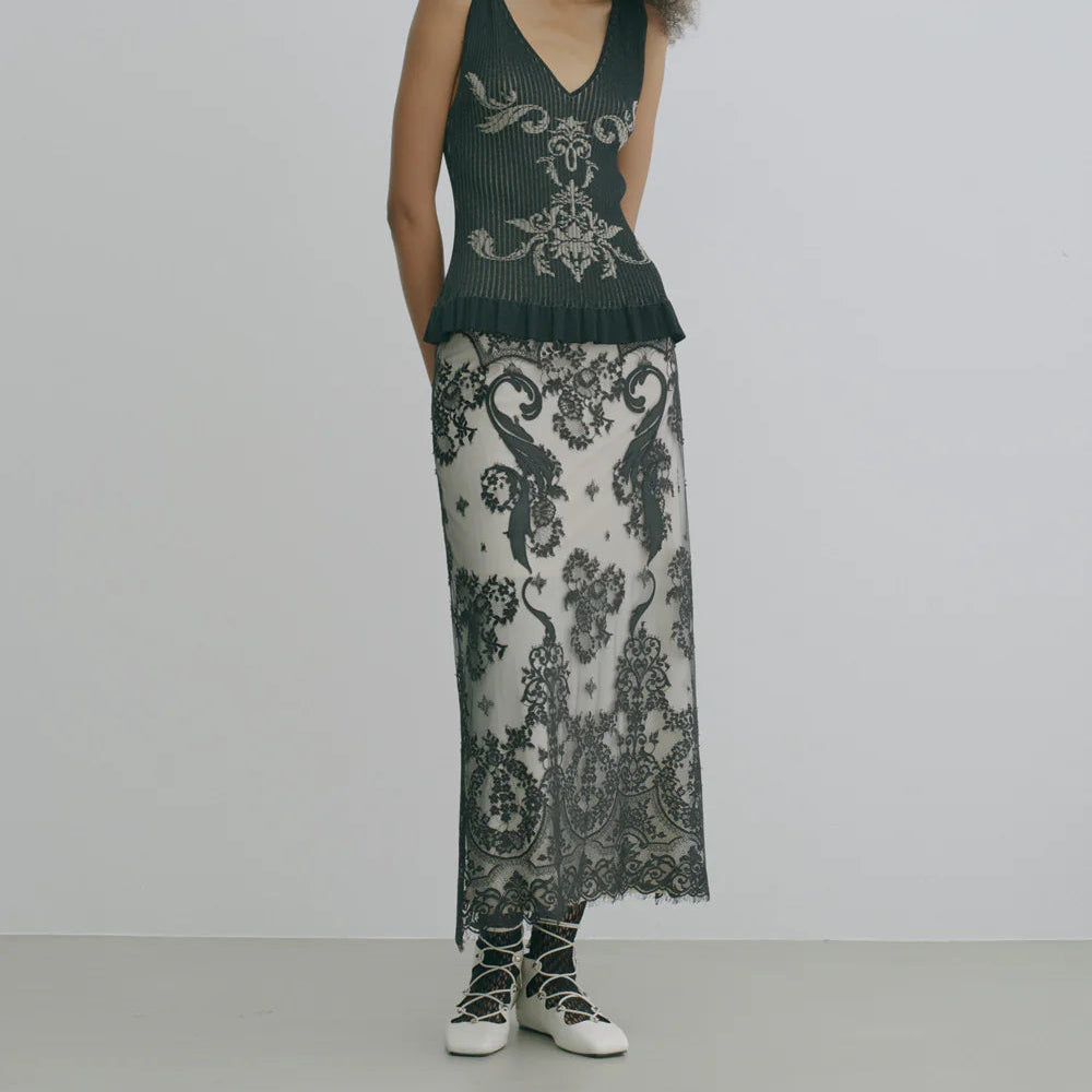 FETICO（フェティコ）| EMBROIDERED LACE SKIRT 刺繍レーススカート
