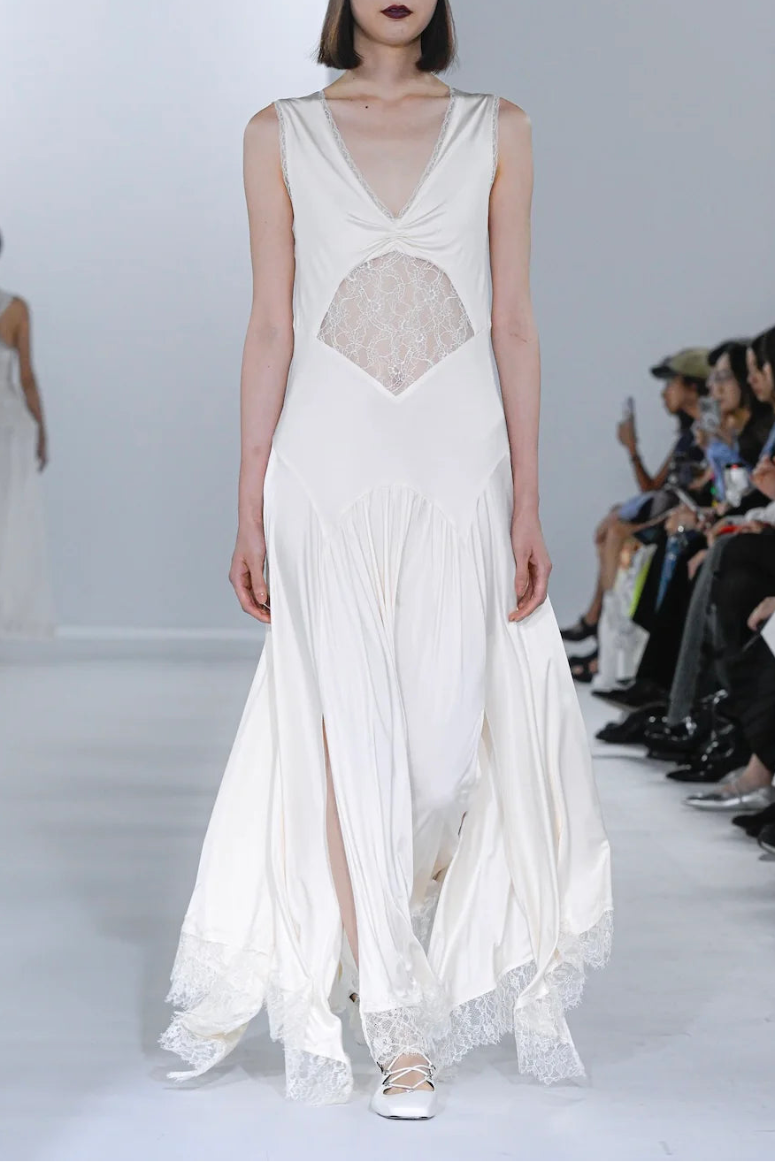 FETICO（フェティコ）| LACE PANELED JERSEY DRESS レースパネル