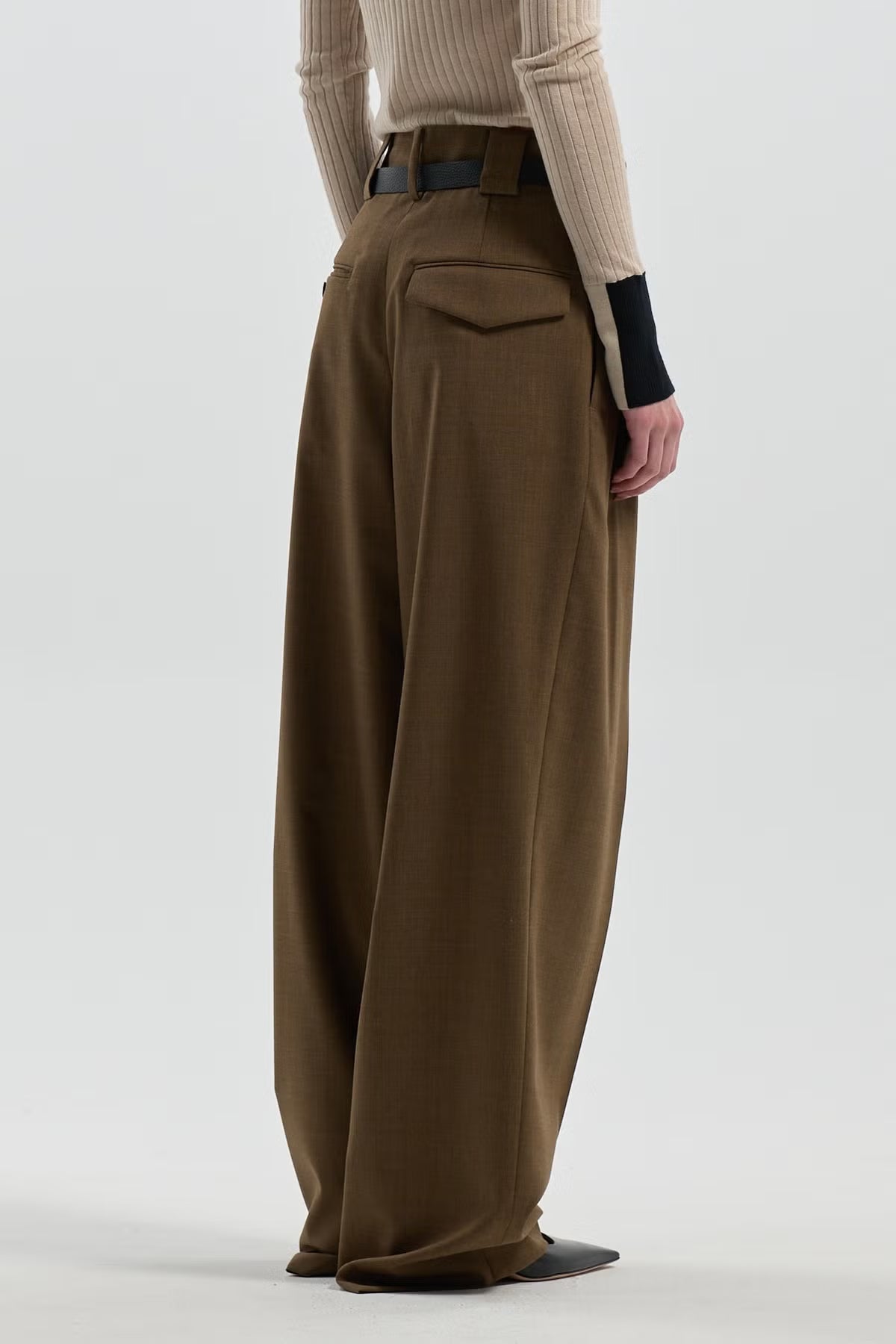 TWILL / 2-TUCK HIGH-WAIST PANTS