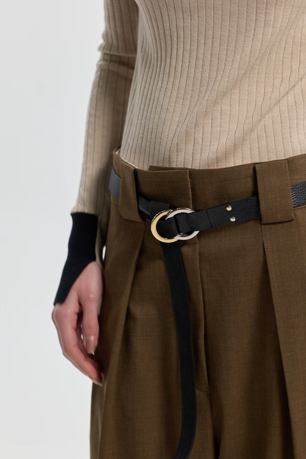 TWILL / 2-TUCK HIGH-WAIST PANTS