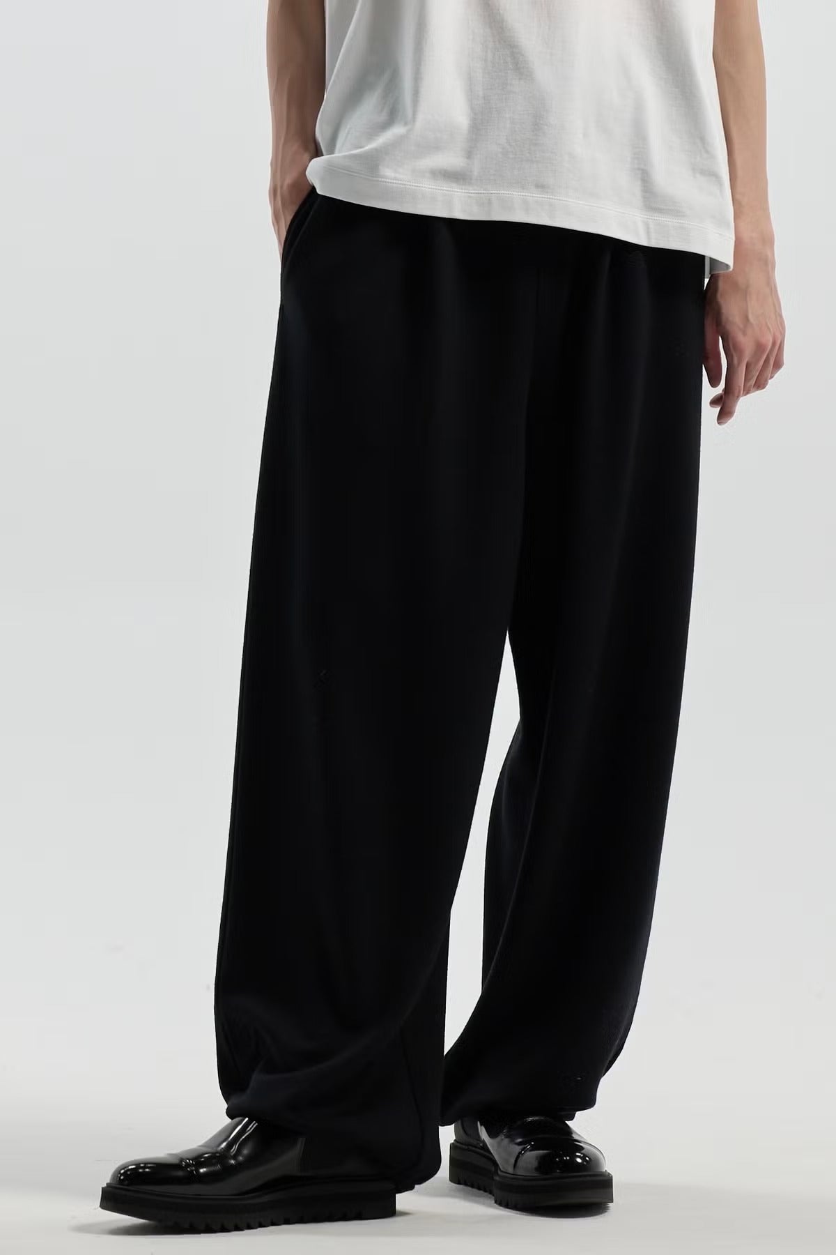 WOOL TERRY DRAWSTRING LOUNGE PANTS
