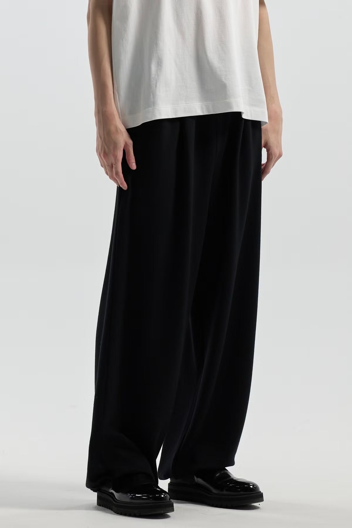 WOOL TERRY DRAWSTRING LOUNGE PANTS