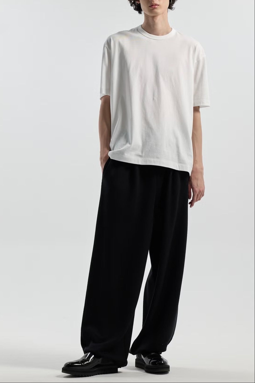 WOOL TERRY DRAWSTRING LOUNGE PANTS