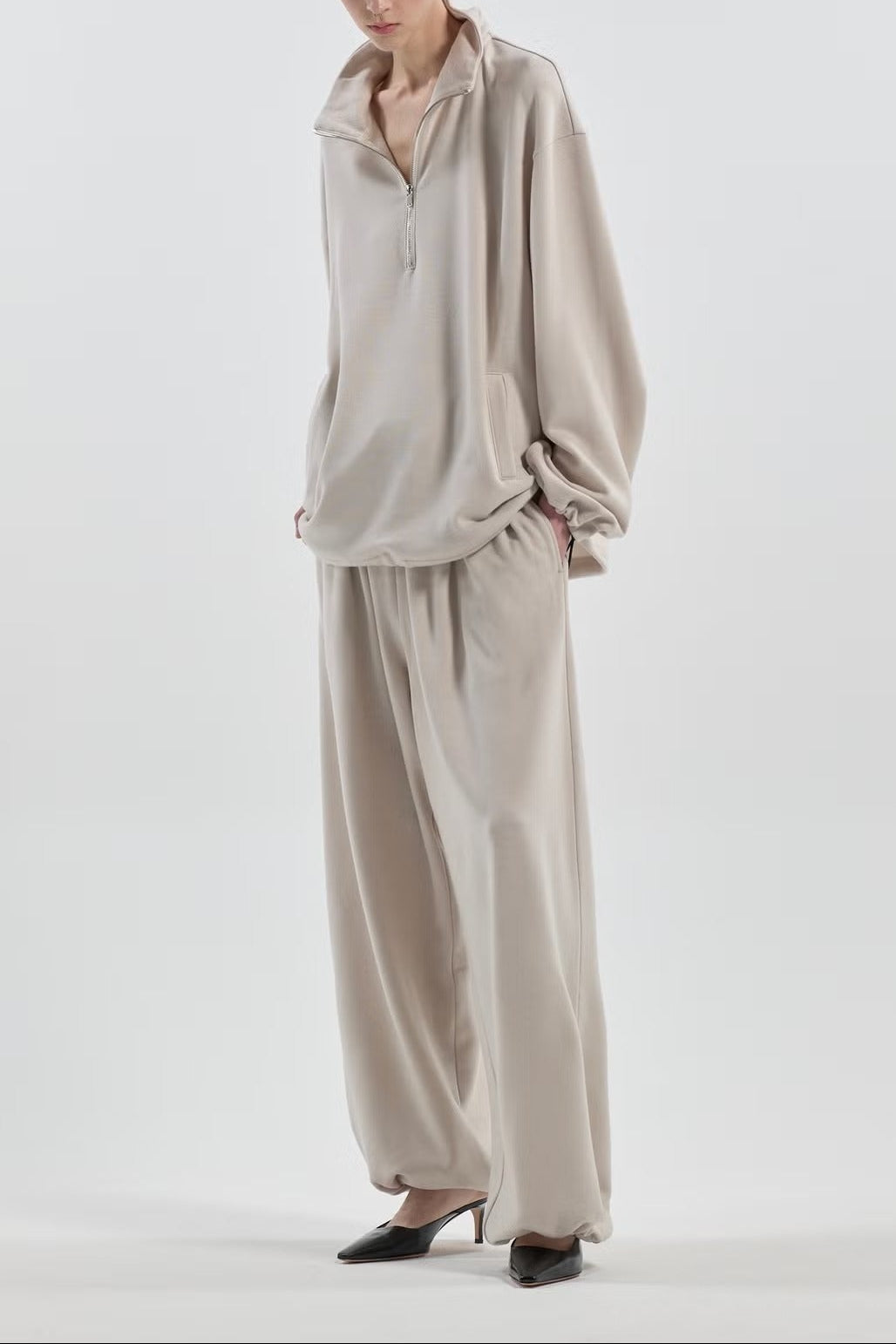WOOL TERRY DRAWSTRING LOUNGE PANTS