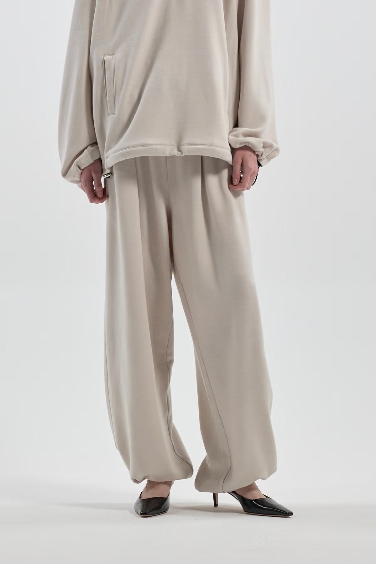 WOOL TERRY DRAWSTRING LOUNGE PANTS