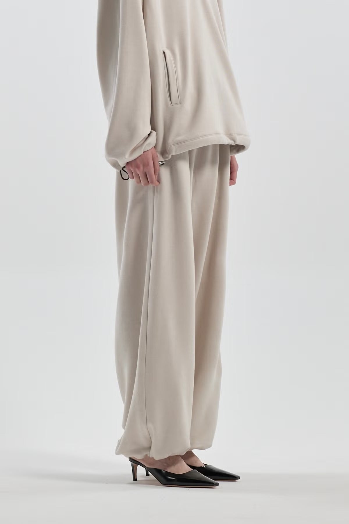 WOOL TERRY DRAWSTRING LOUNGE PANTS