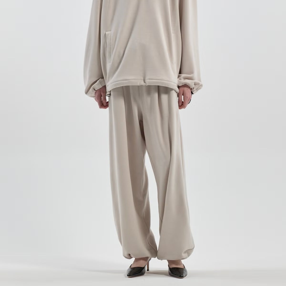 WOOL TERRY DRAWSTRING LOUNGE PANTS