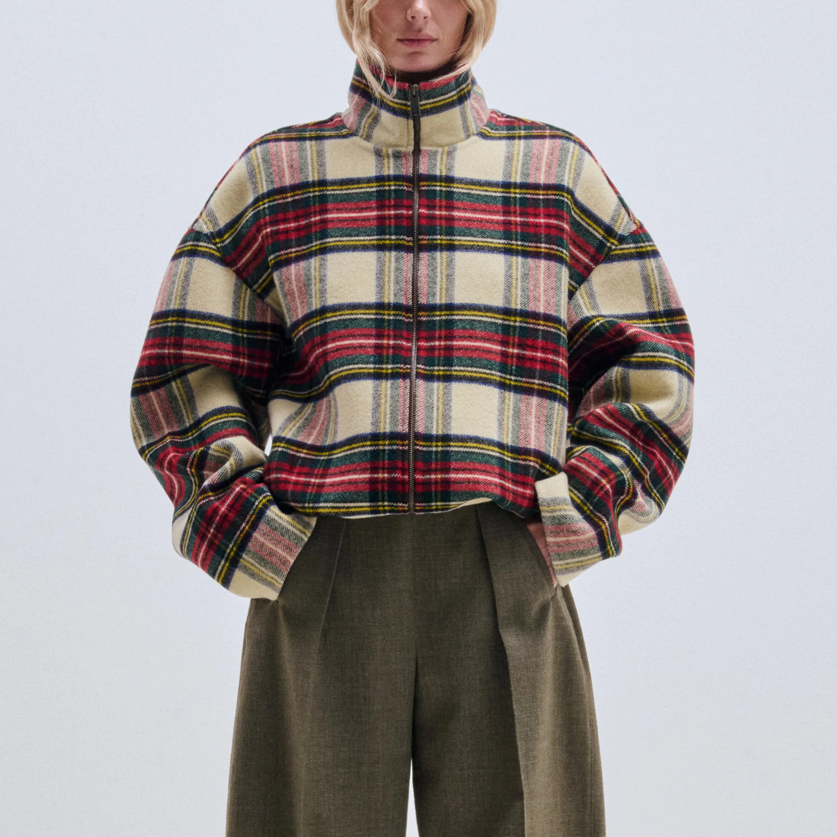 AJ-WOOL TARTAN CHECK JACKET