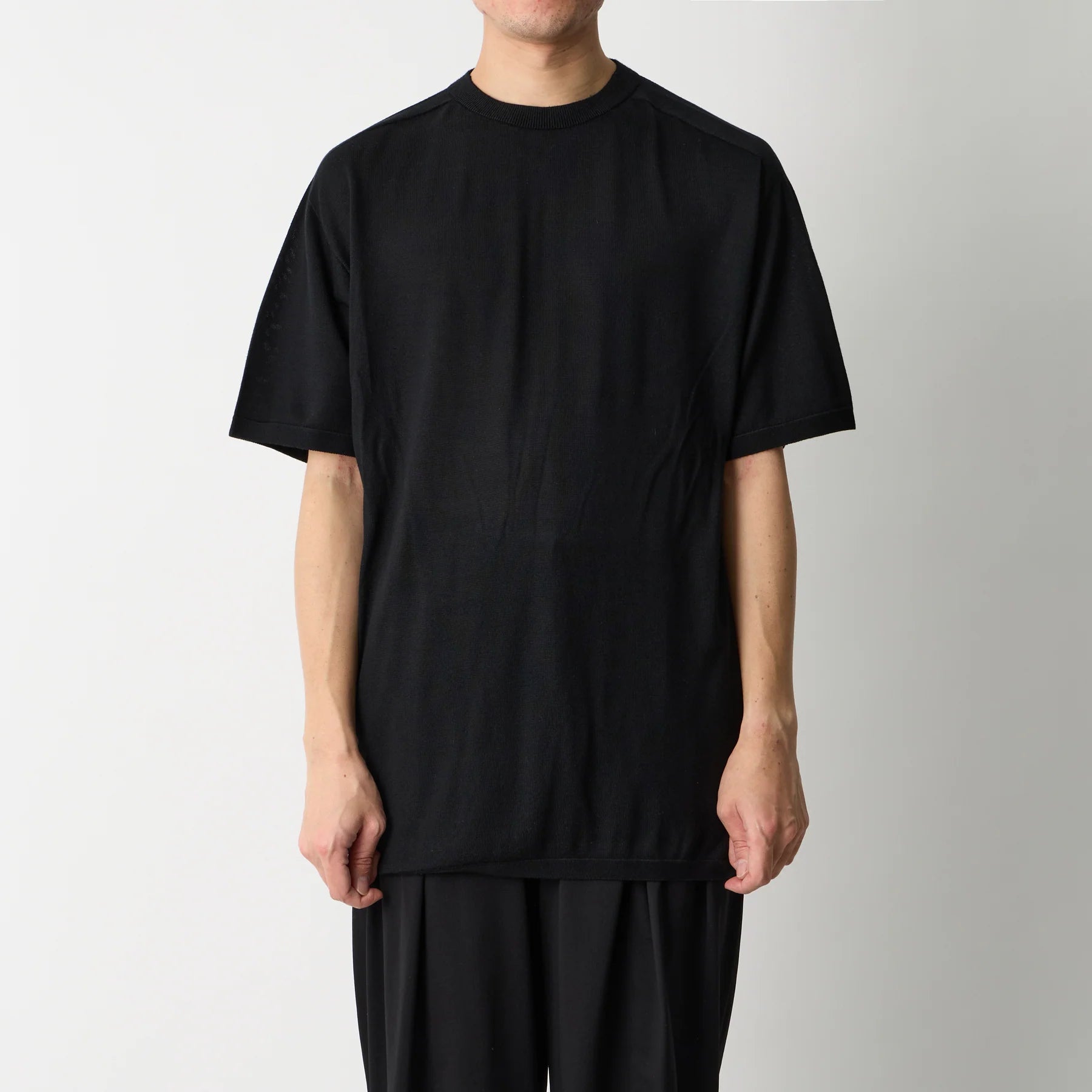 WASHABLE SILK S/S KNIT PULLOVER