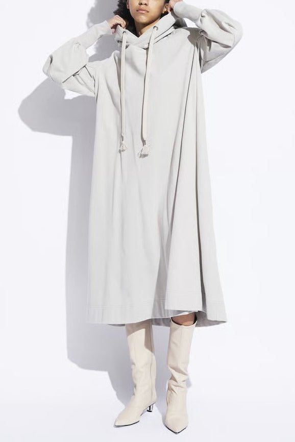 “BASICS” 40/20 Cotton Fleece Hooded Dress