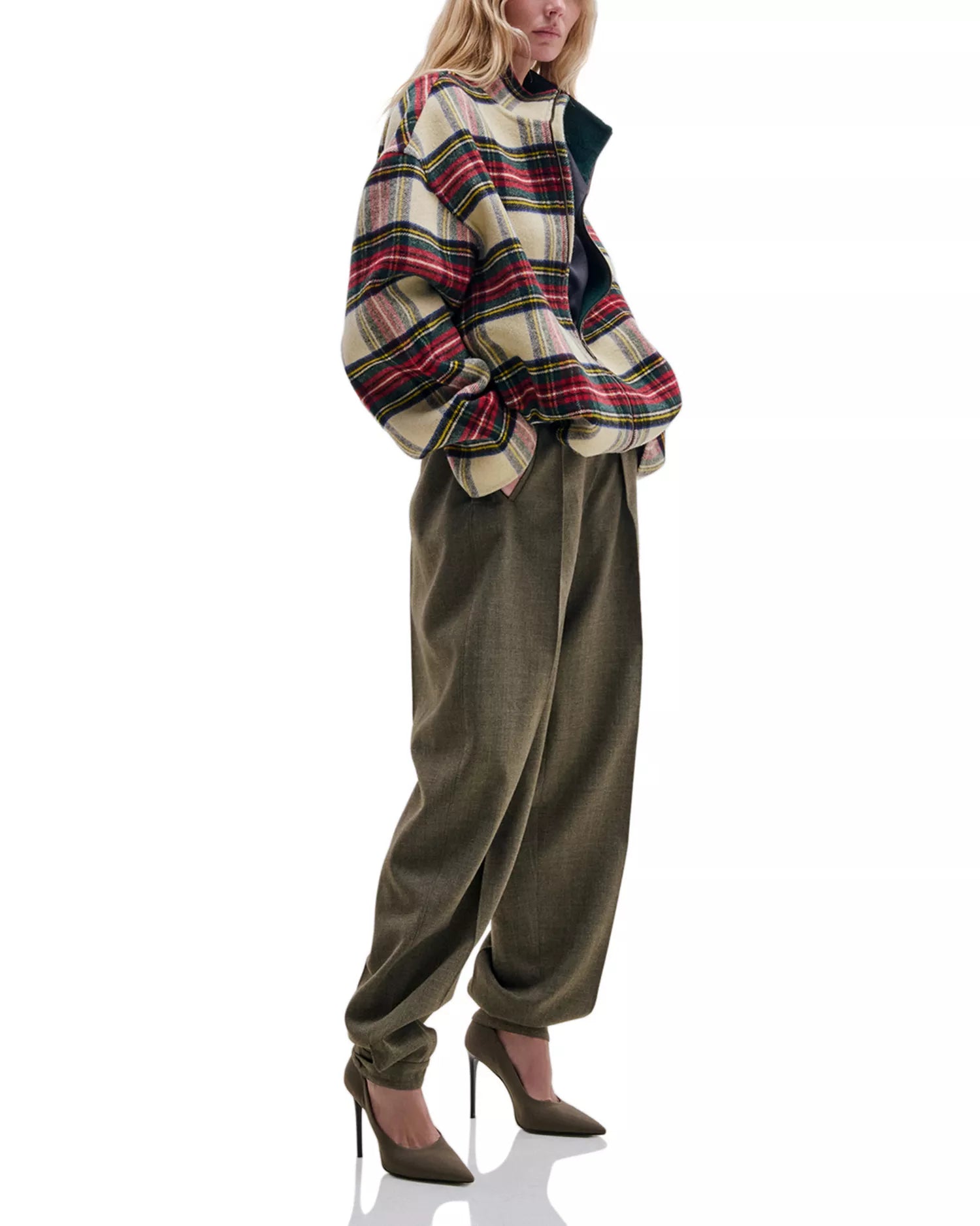 AJ-WOOL TARTAN CHECK JACKET