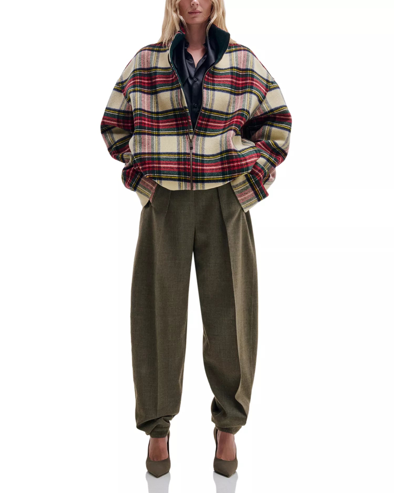 AJ-WOOL TARTAN CHECK JACKET
