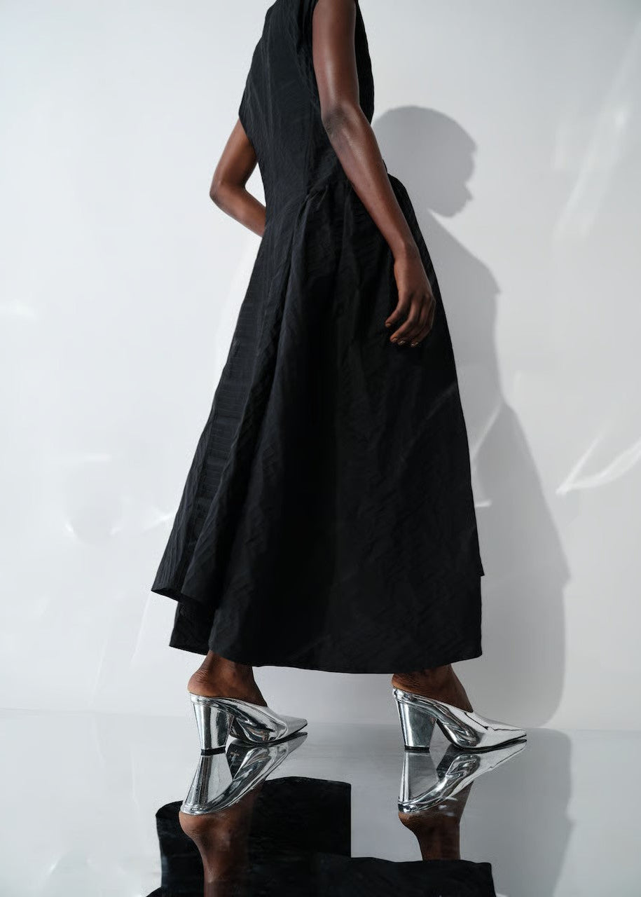Ny Shadow Border Gathered Dress