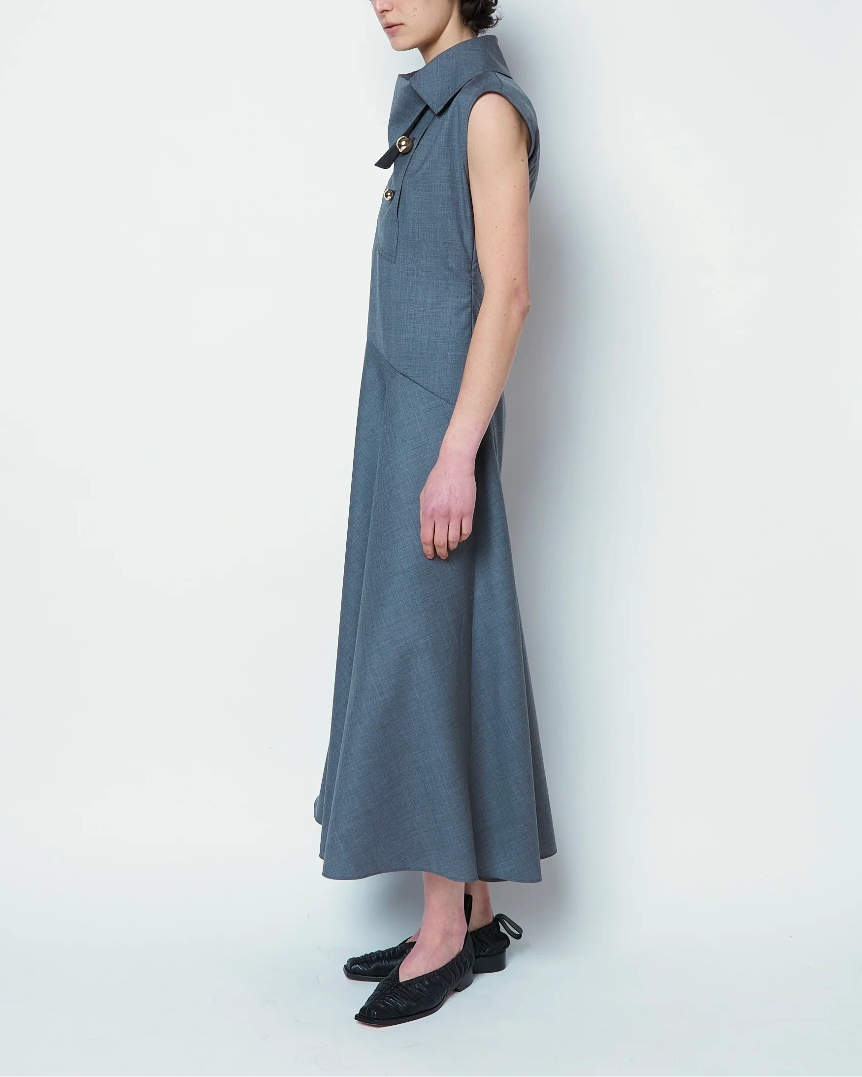 OTHILIA - SCARF DETAIL DRESS WITH BUTTONS