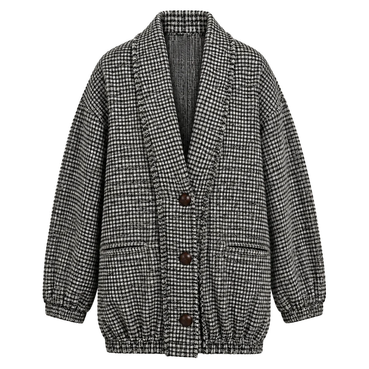 Padded Woven Cardigan