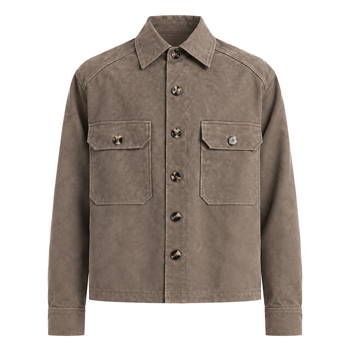 Juergen Military Lamb Suede Overshirt