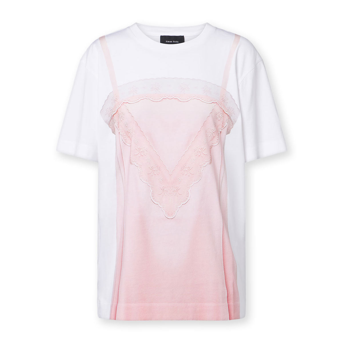 Satin Slip Dress Trompe L'Oeil Print T-Shirt