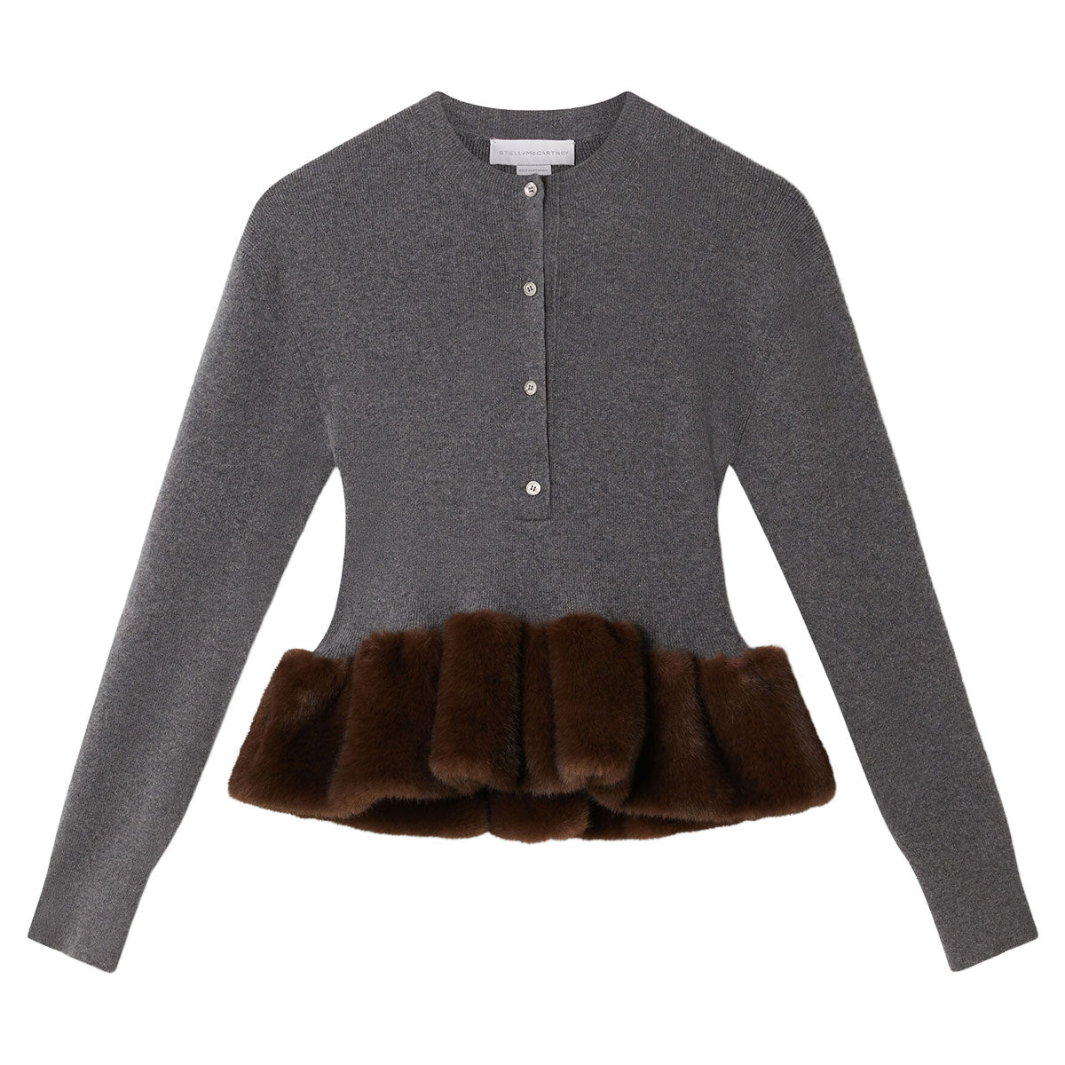 Fff Trim Wool Crew Neck Jumper