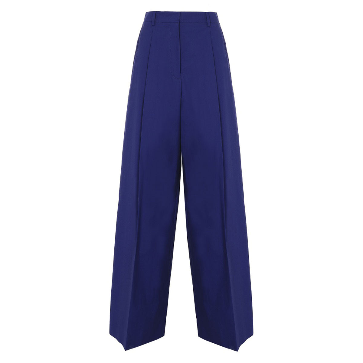 Wide-leg pleated trousers