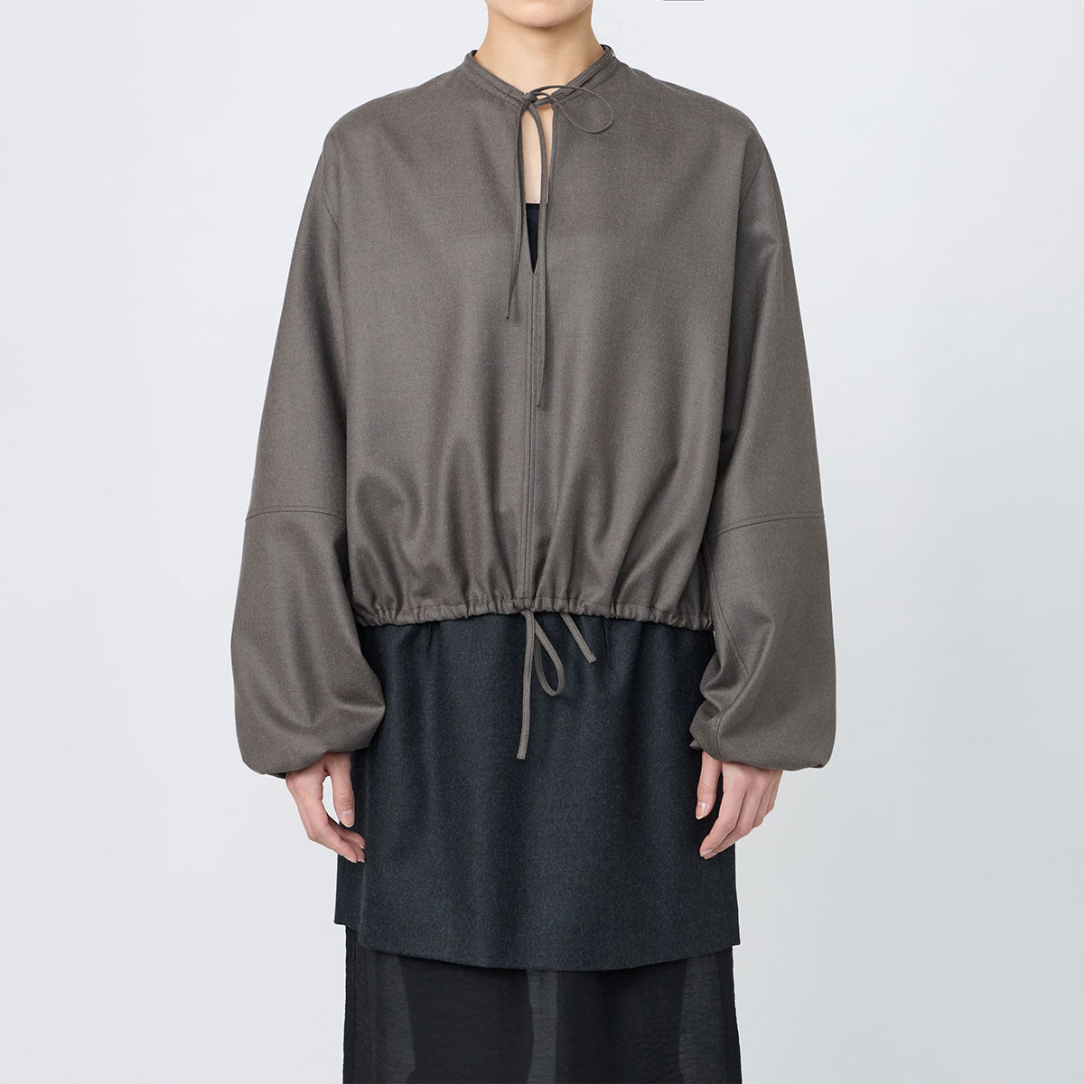 SLIT-NECK BLOUSE