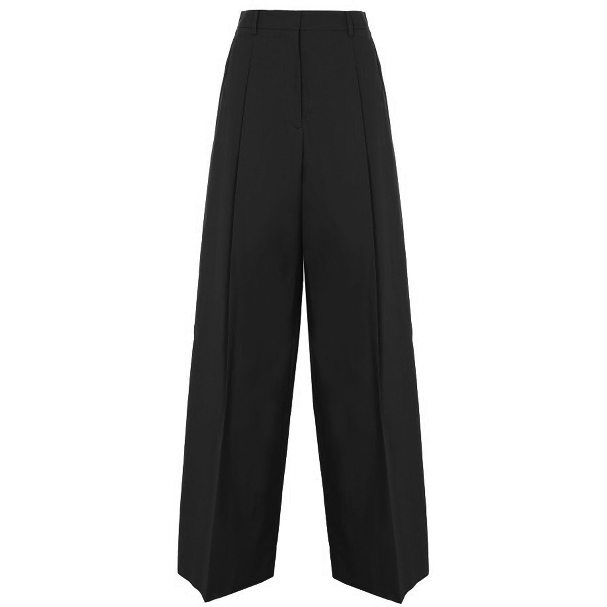 Wide-leg pleated trousers