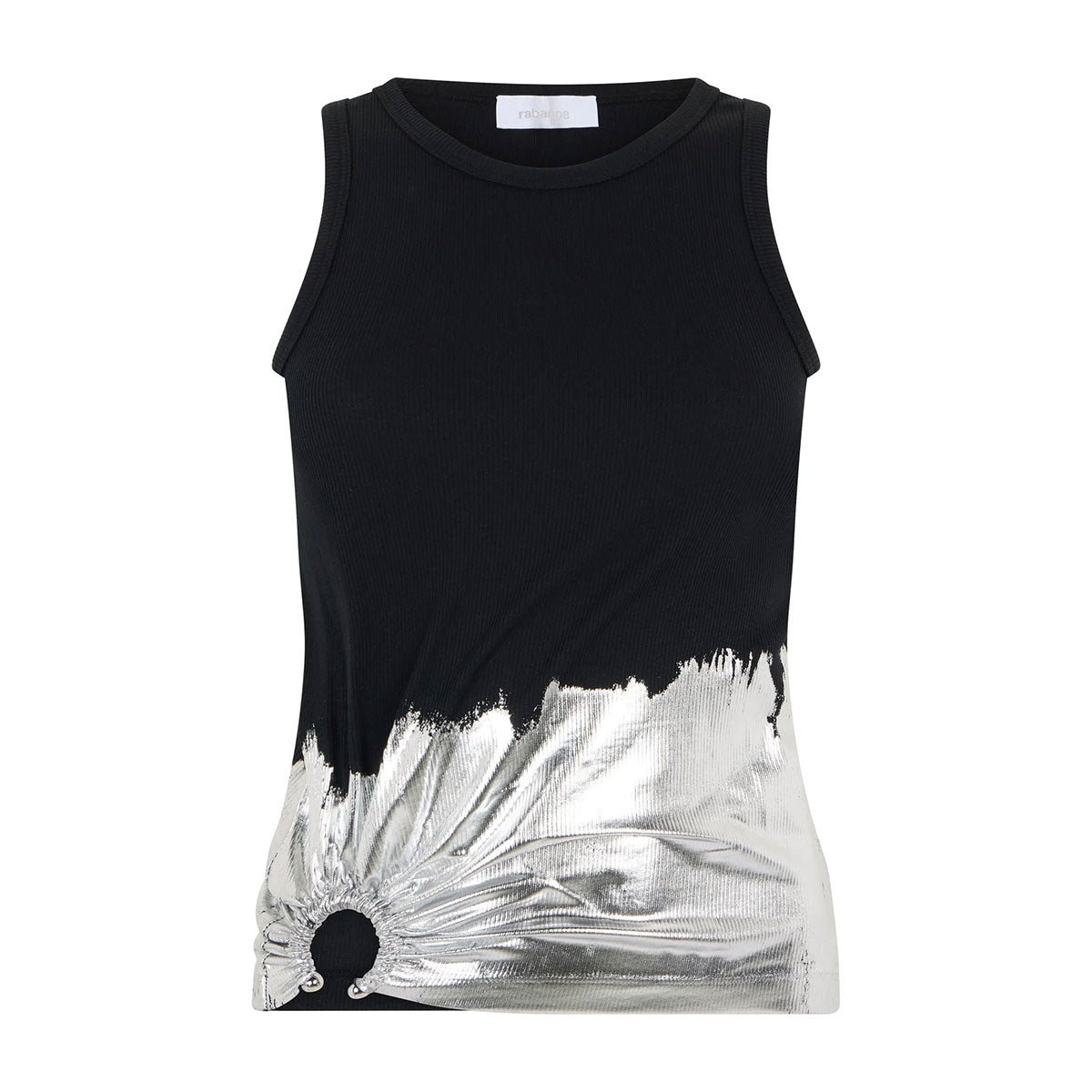 Metallic Print Sleeveless Top