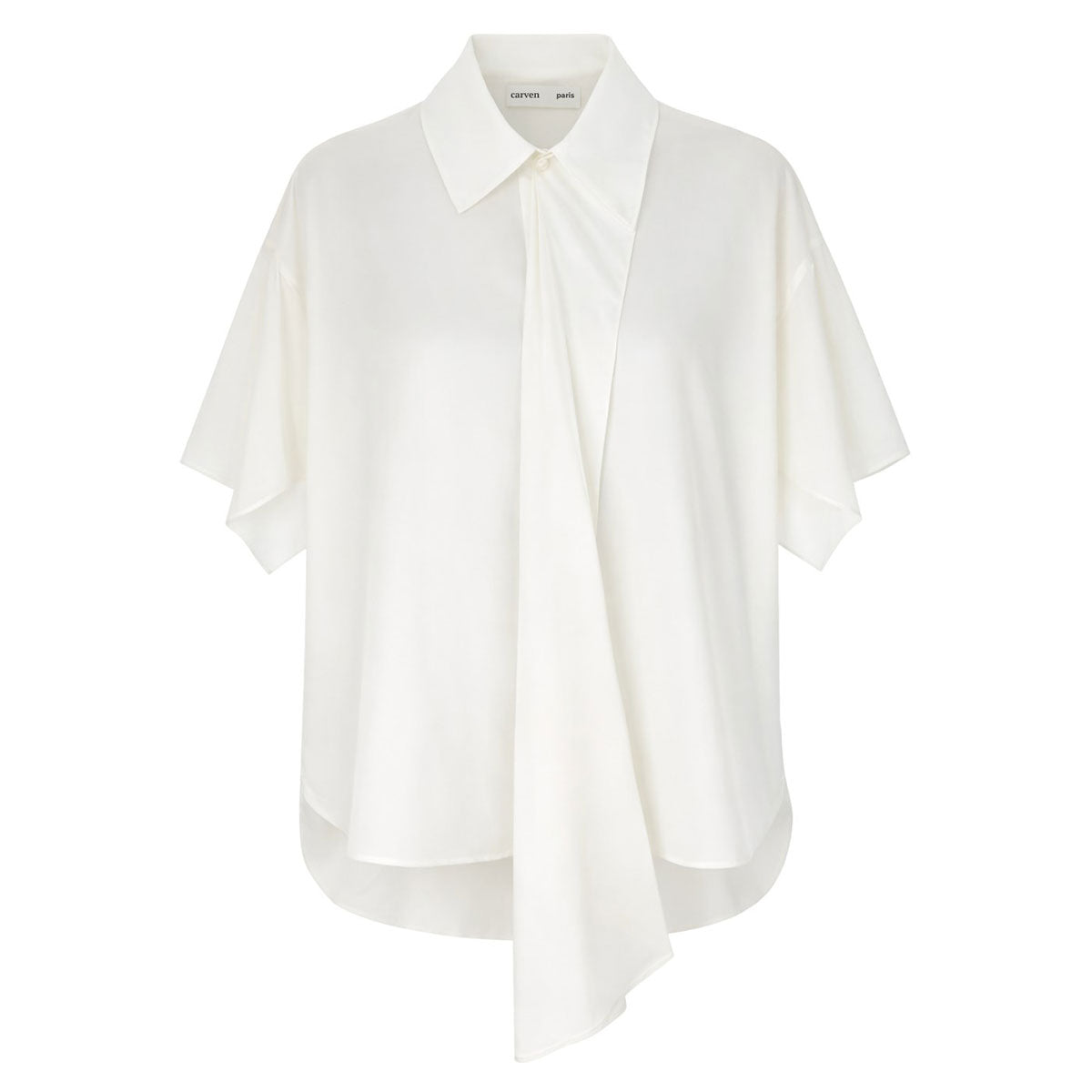 Asymmetrical scarf shirt