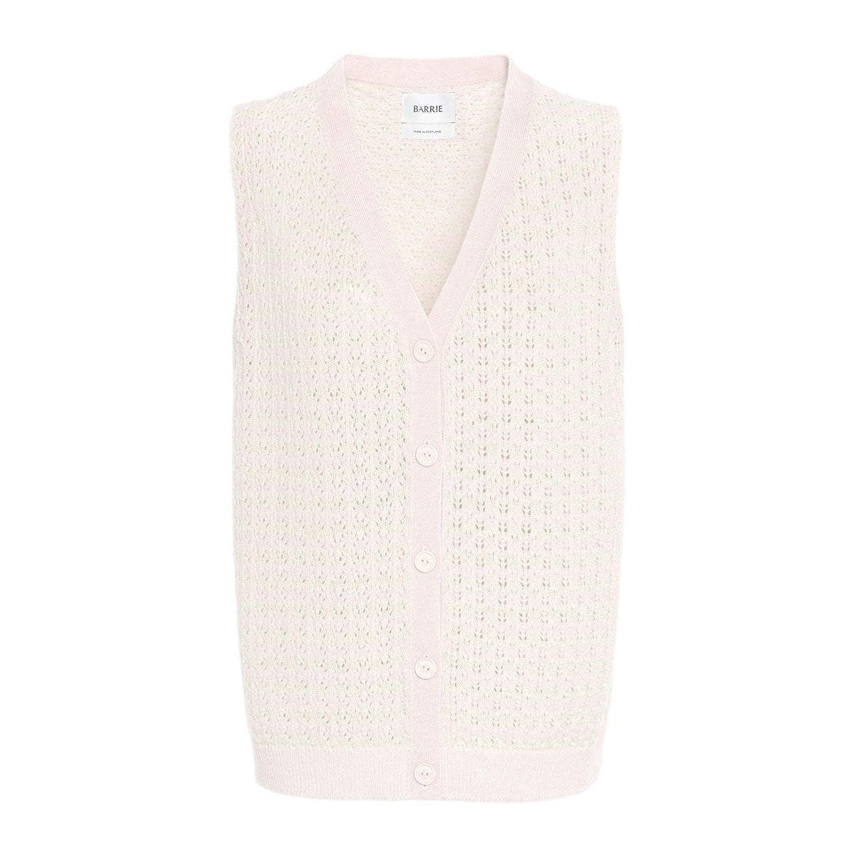 Striped cashmere lace sleeveless gilet