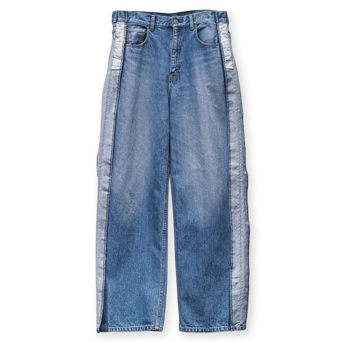 Side folded loose straight denim