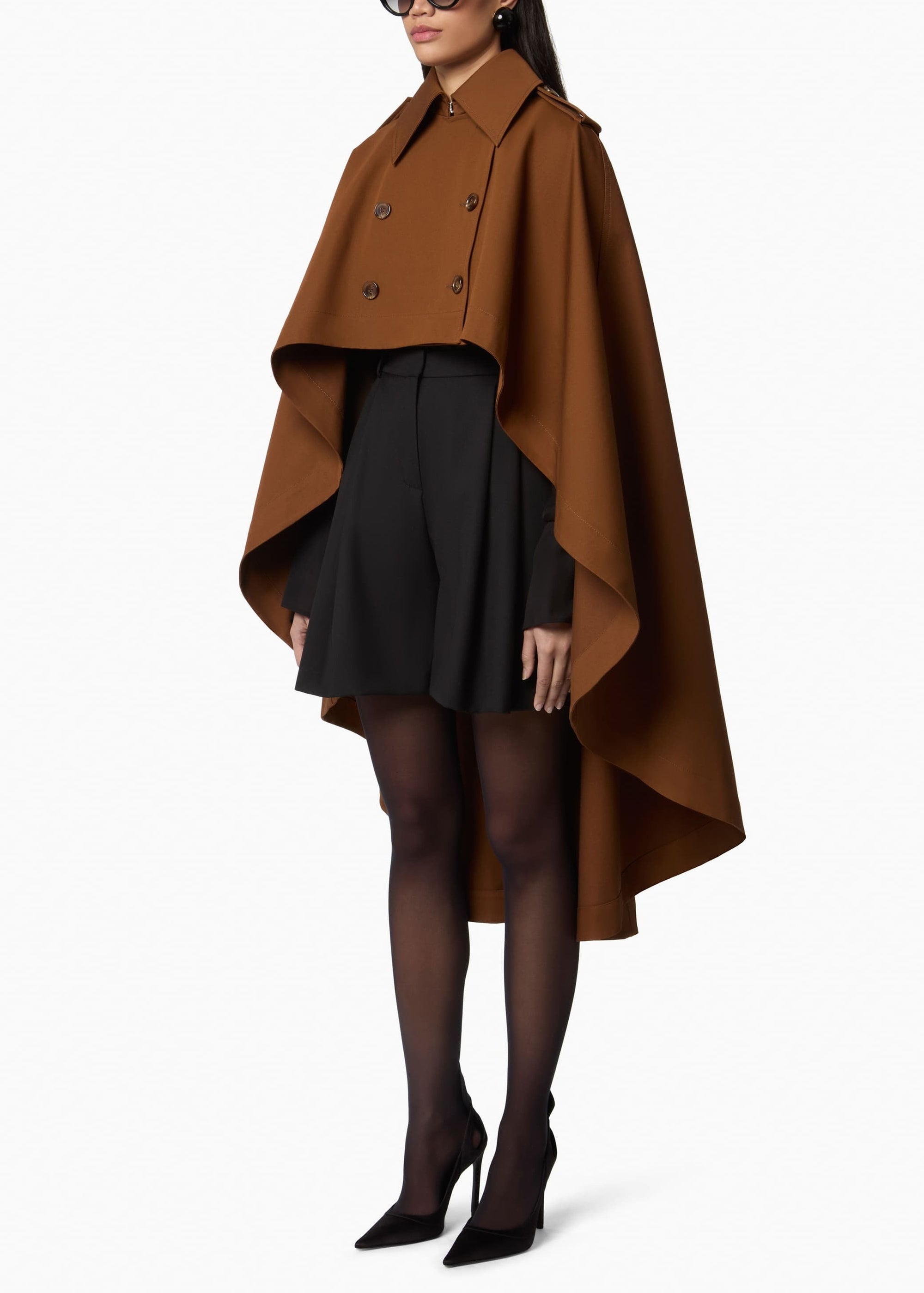 Water-Repellent Cotton Trench Cape