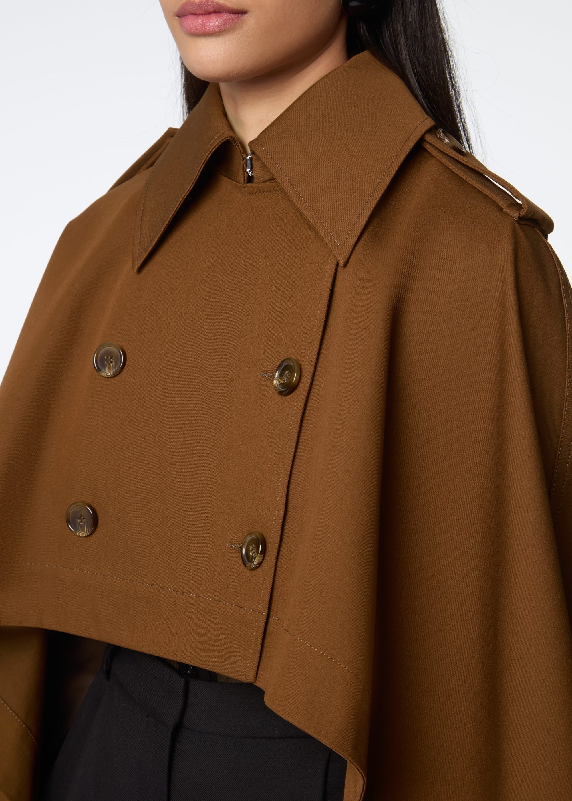 Water-Repellent Cotton Trench Cape