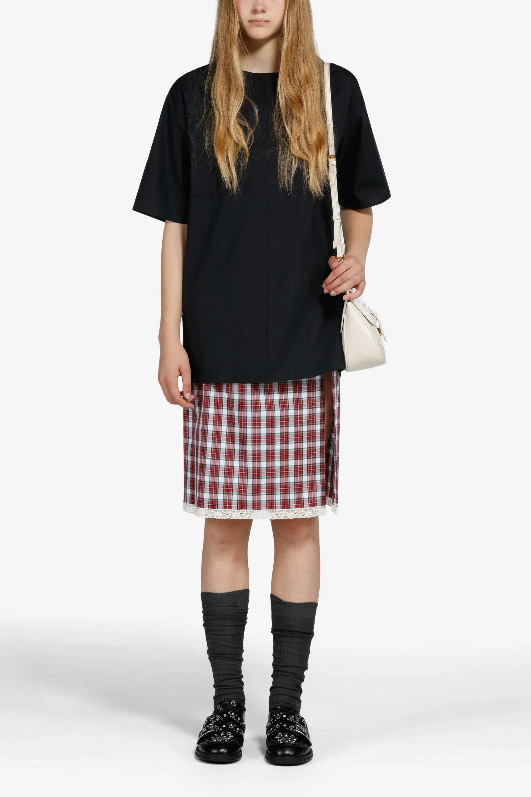 Pencil skirt with slit