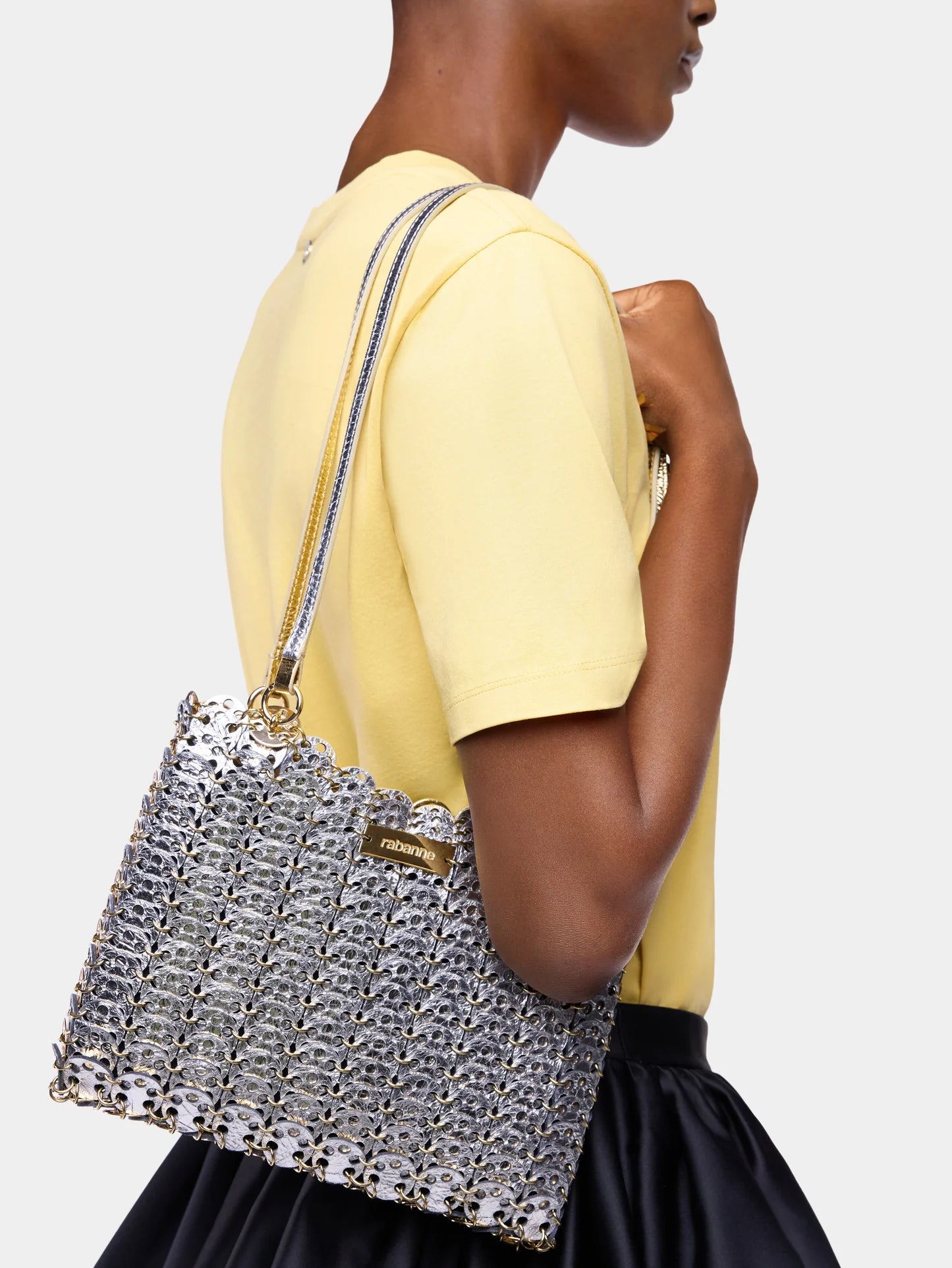 1969 Flip bag in reversible silver and gold leather