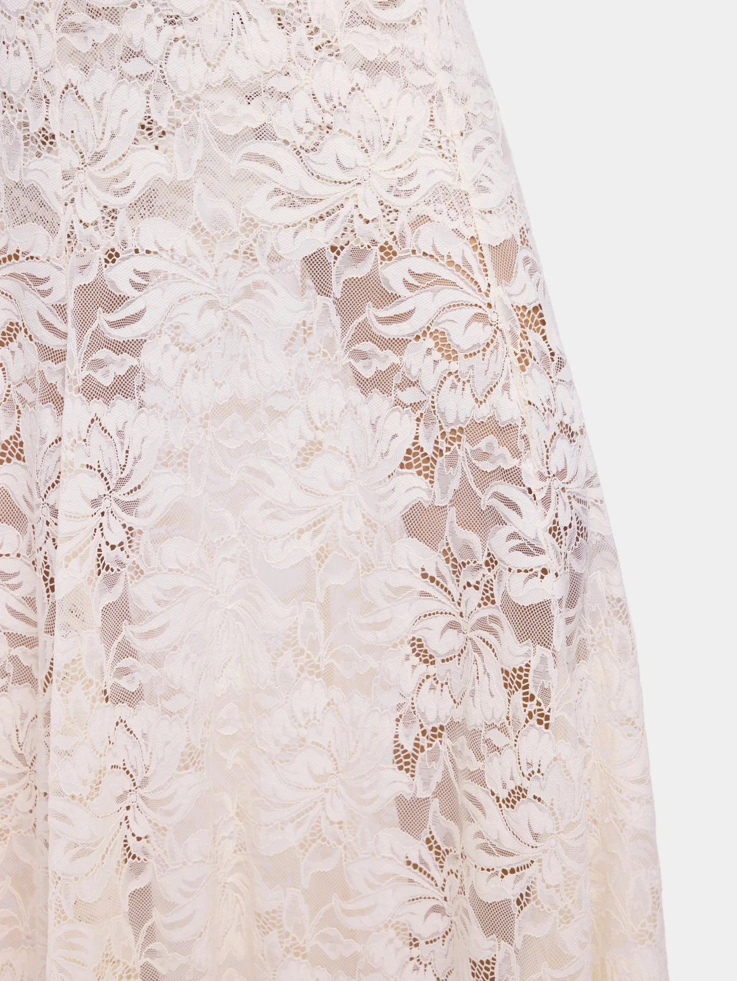 Long flared lace skirt