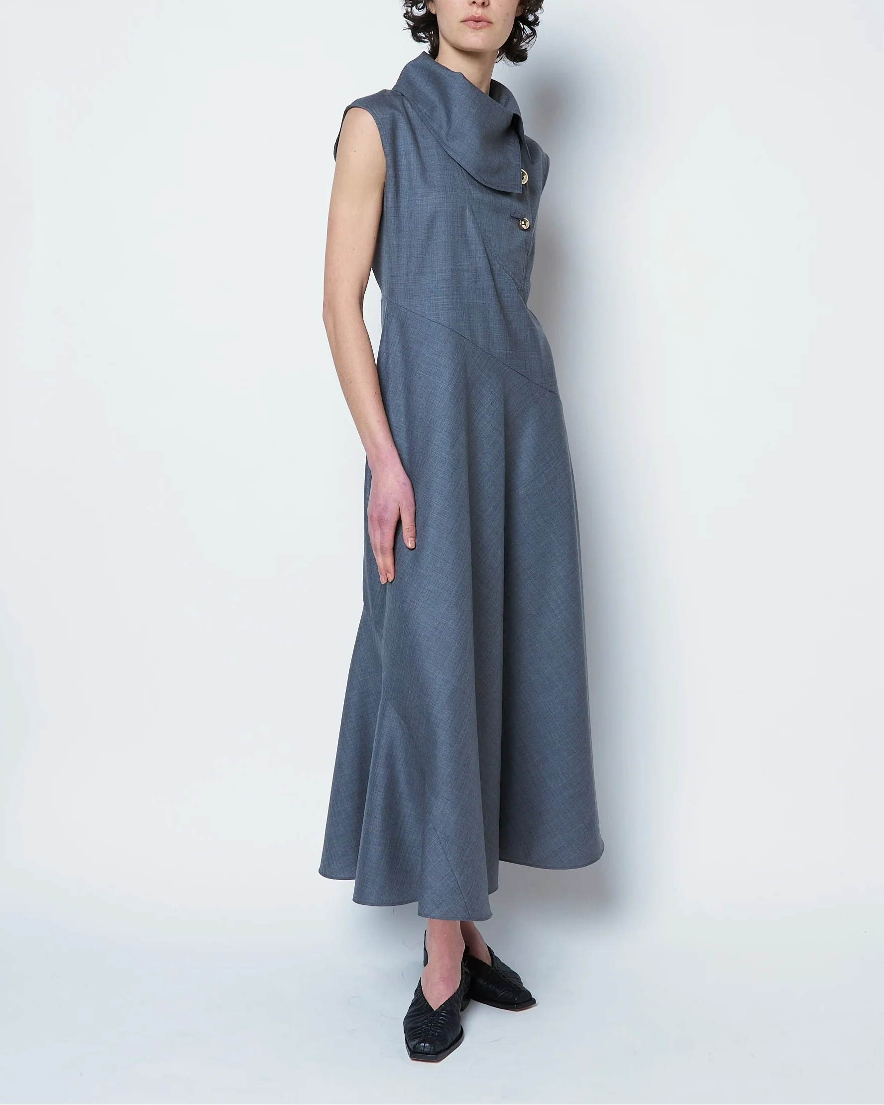 OTHILIA - SCARF DETAIL DRESS WITH BUTTONS