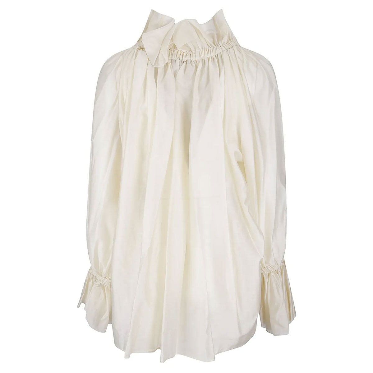 ESTELLE SHEER HIGH-COLLAR TOP