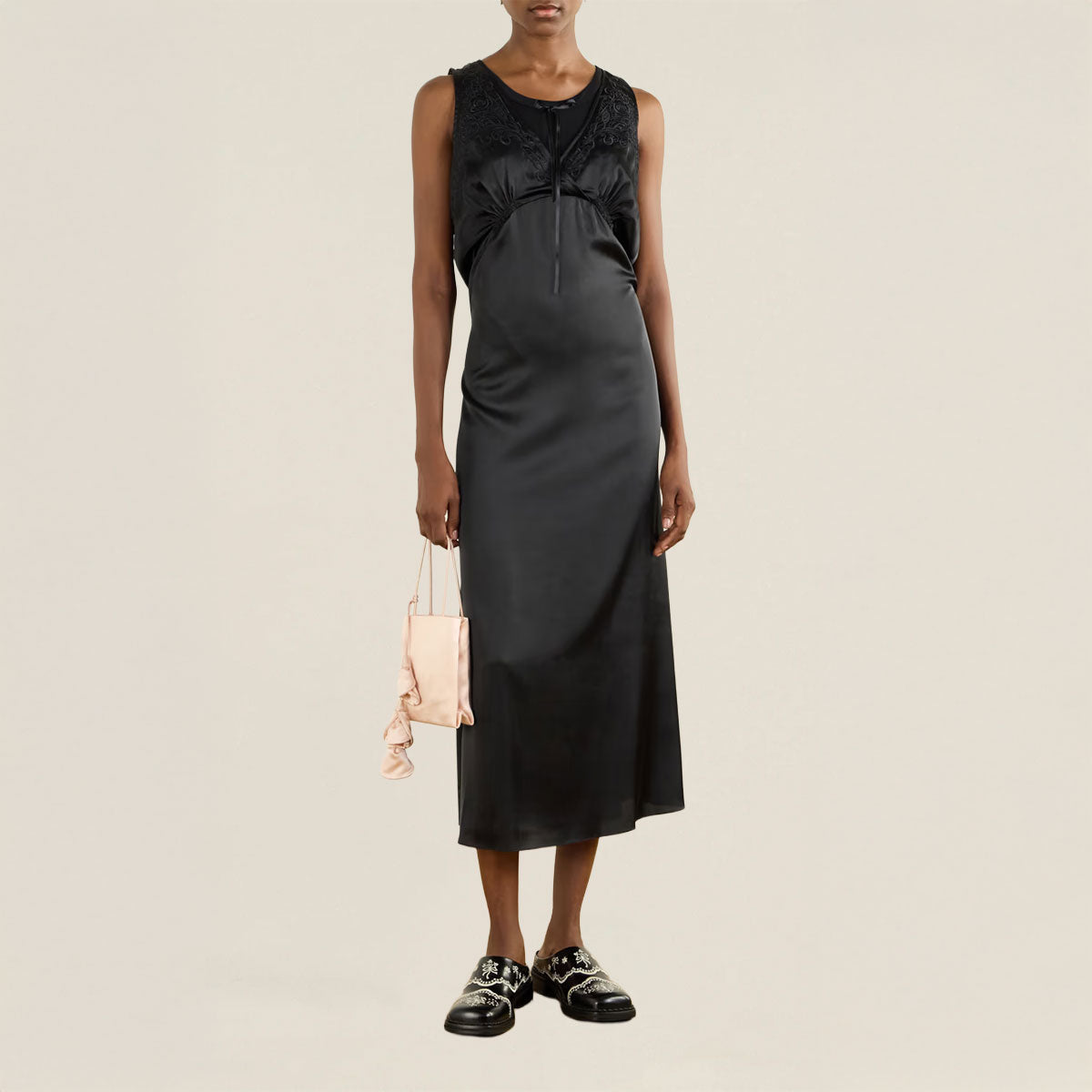 Patchwork Satin Negligee Dress