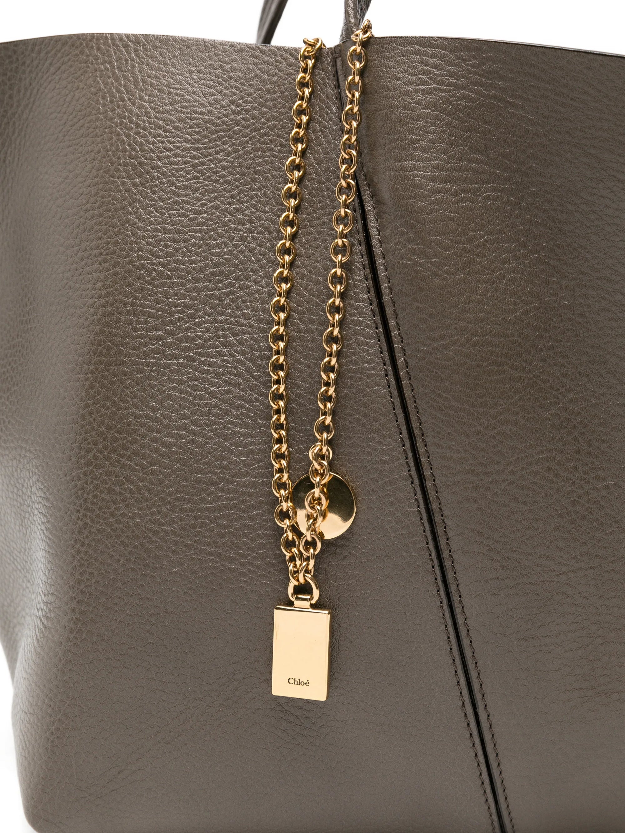 グレインレザー製Chloé Spinイーストウエストトートバッグ