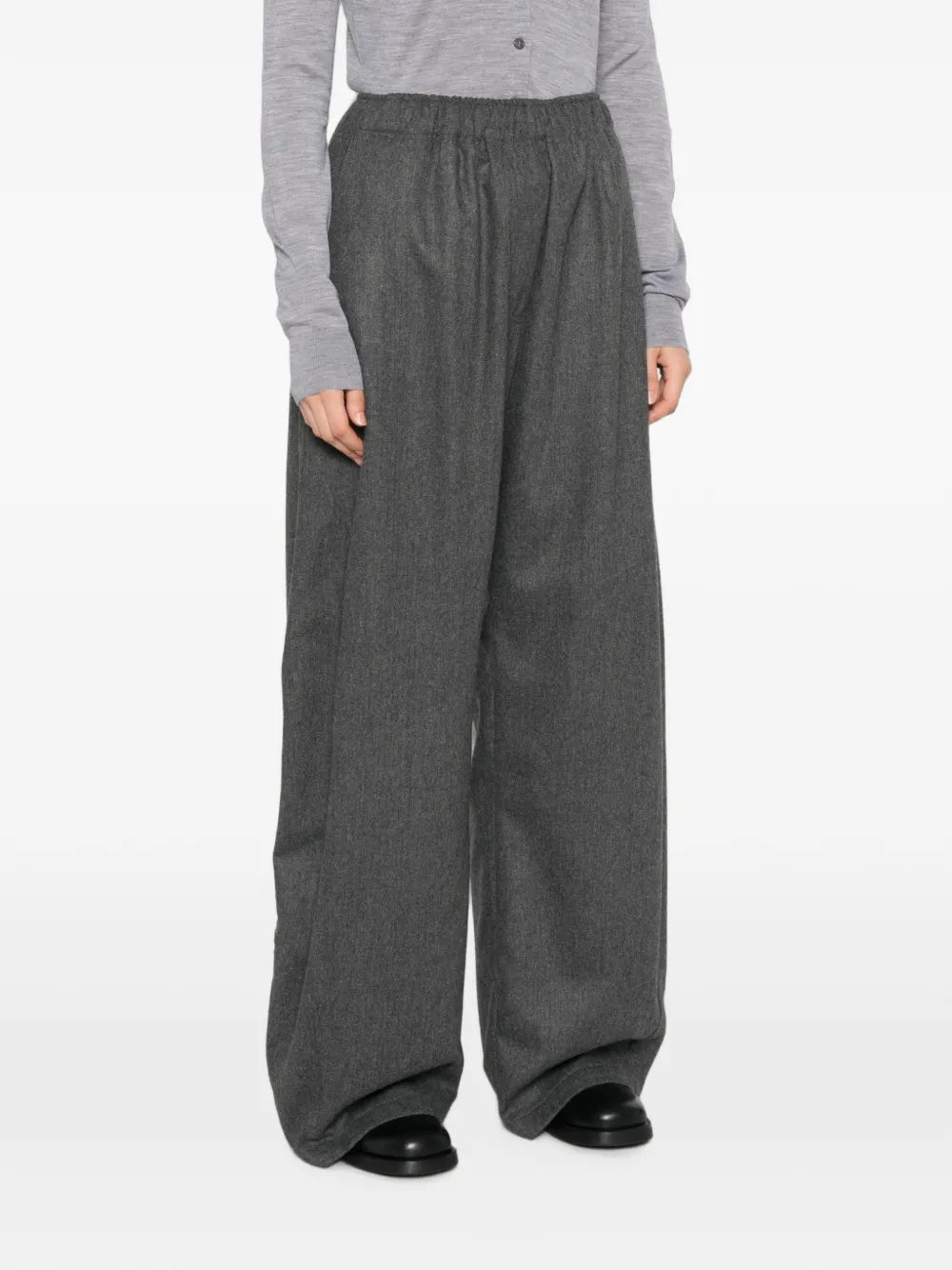 DORA WOOL BLEND FLANNEL TROUSERS