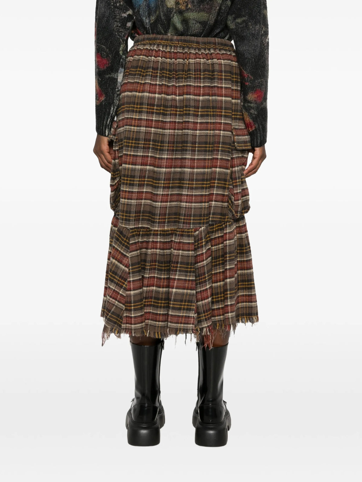 Raw Hem Gatheredcargo Skirt