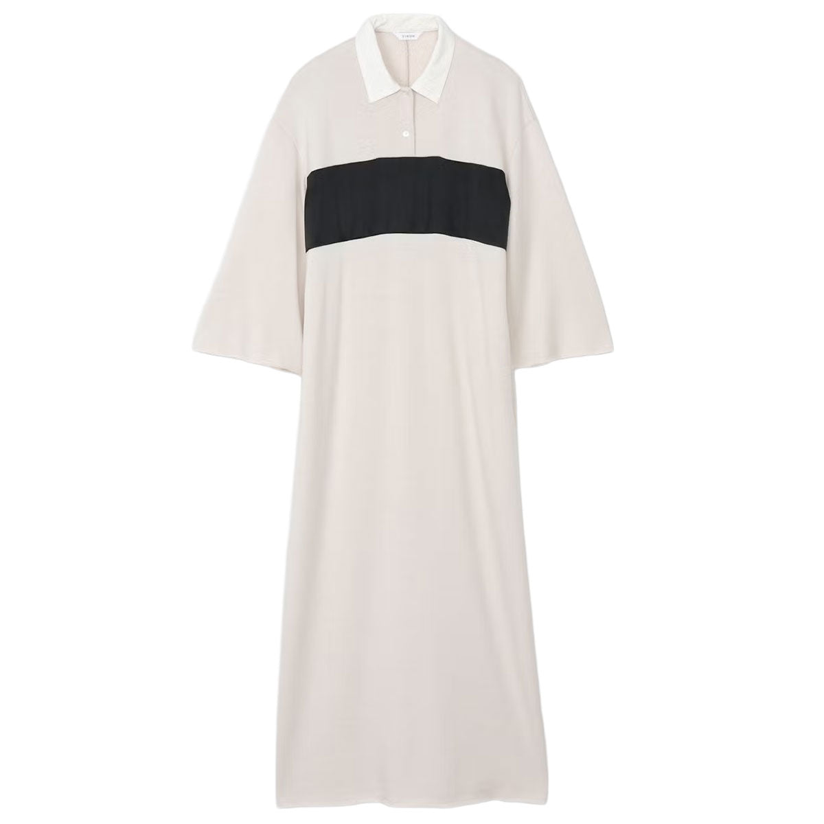 WOOL TERRY RUGBY DETAIL MAXI DRESS