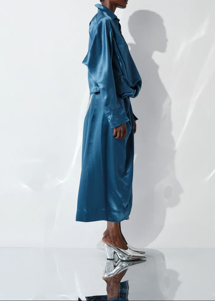 Naia Shiny Tricotine Asymmetric Skirt