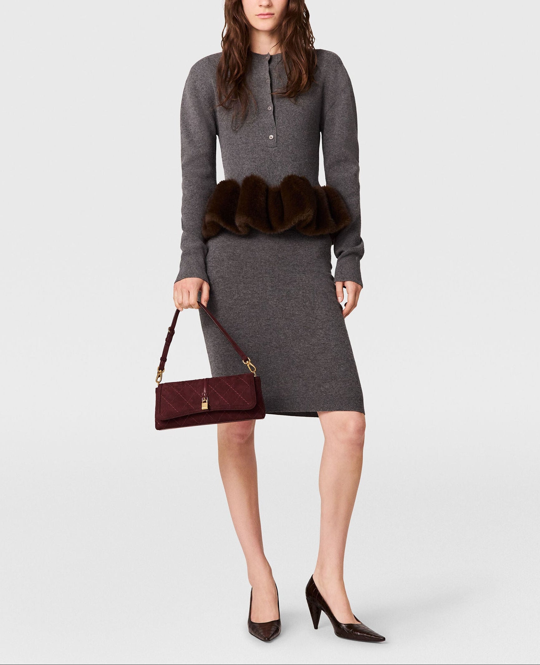 Fff Trim Wool Crew Neck Jumper