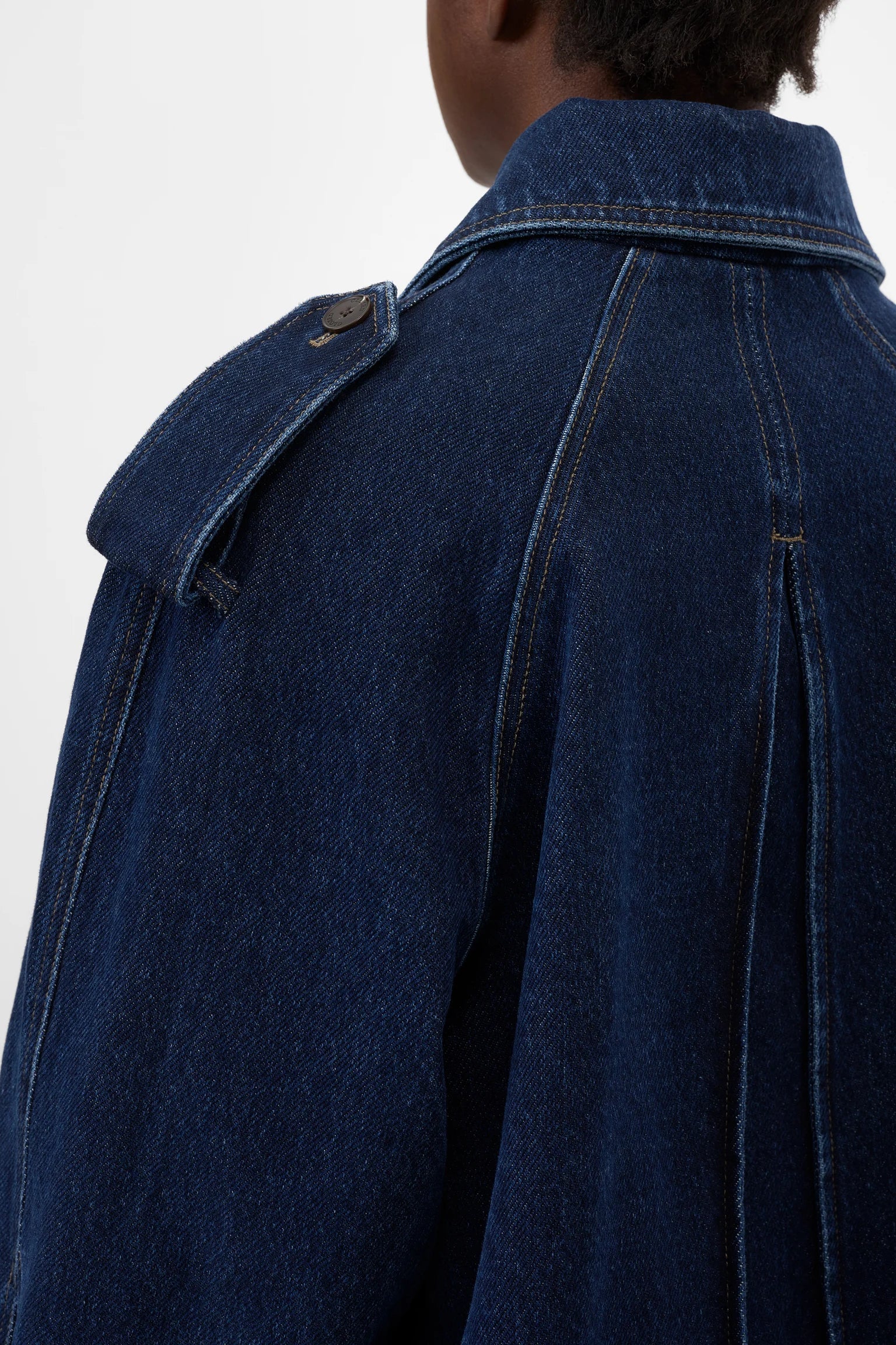 Cropped Trench aus Denim