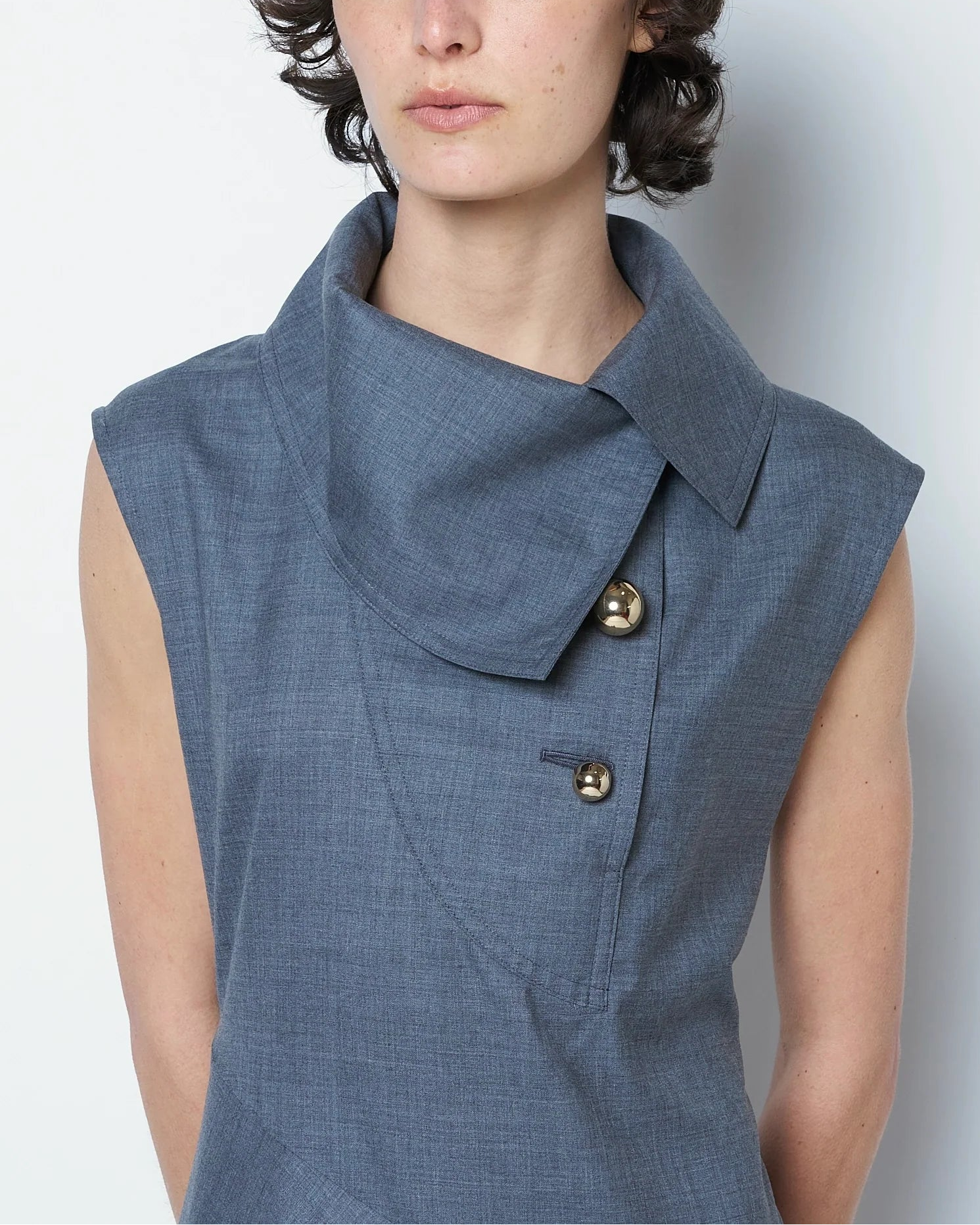 OTHILIA - SCARF DETAIL DRESS WITH BUTTONS
