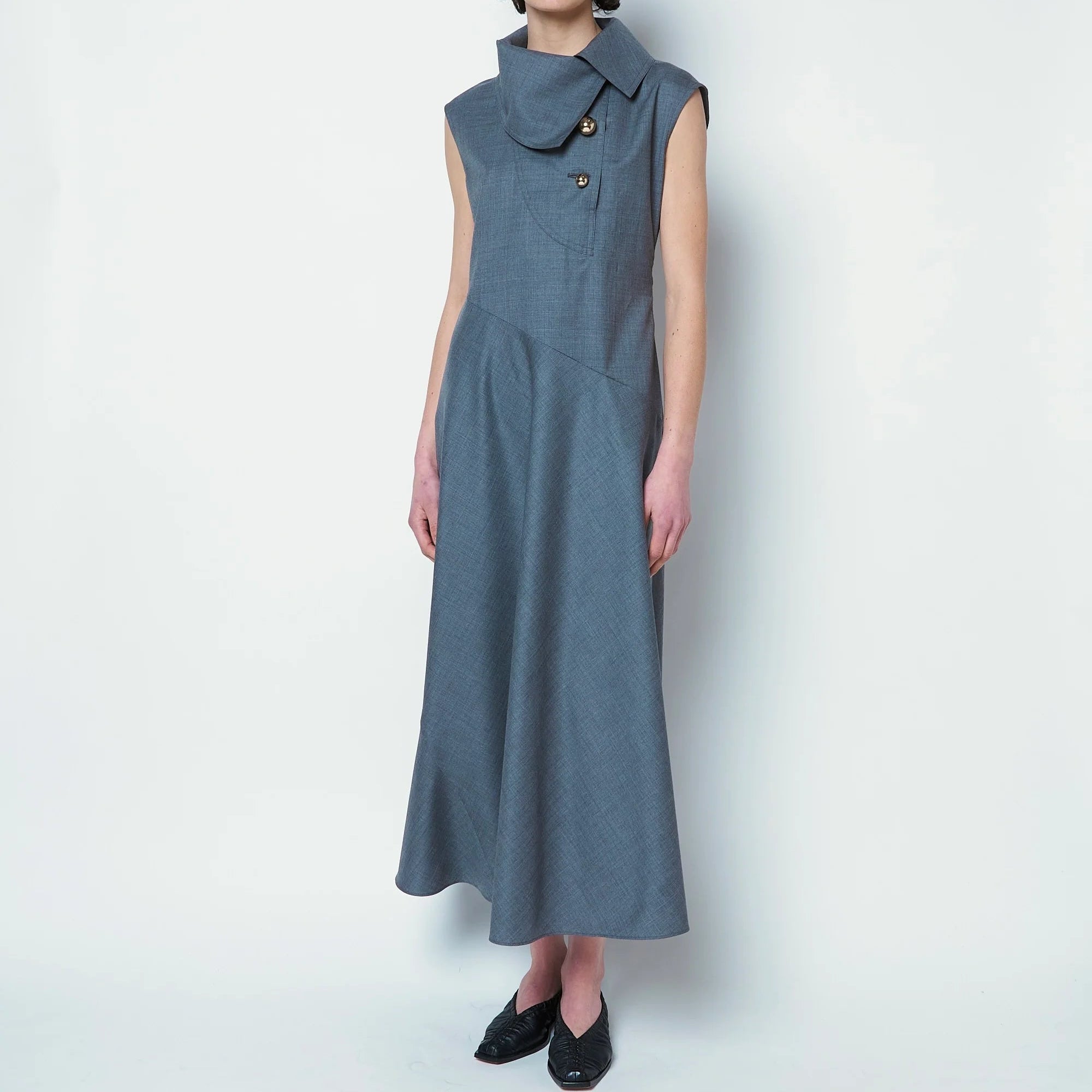 OTHILIA - SCARF DETAIL DRESS WITH BUTTONS