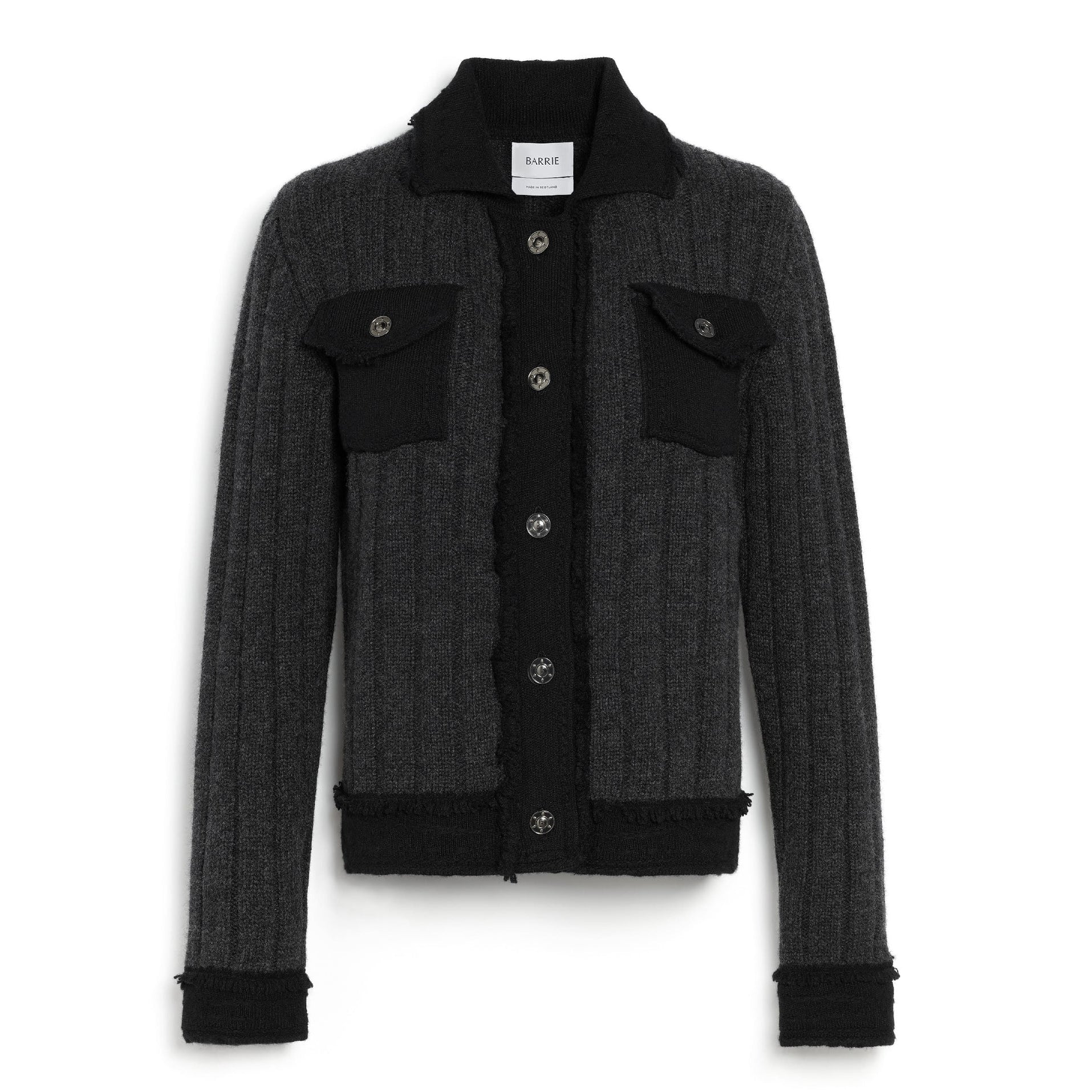 Denim jacket in ribbed knit