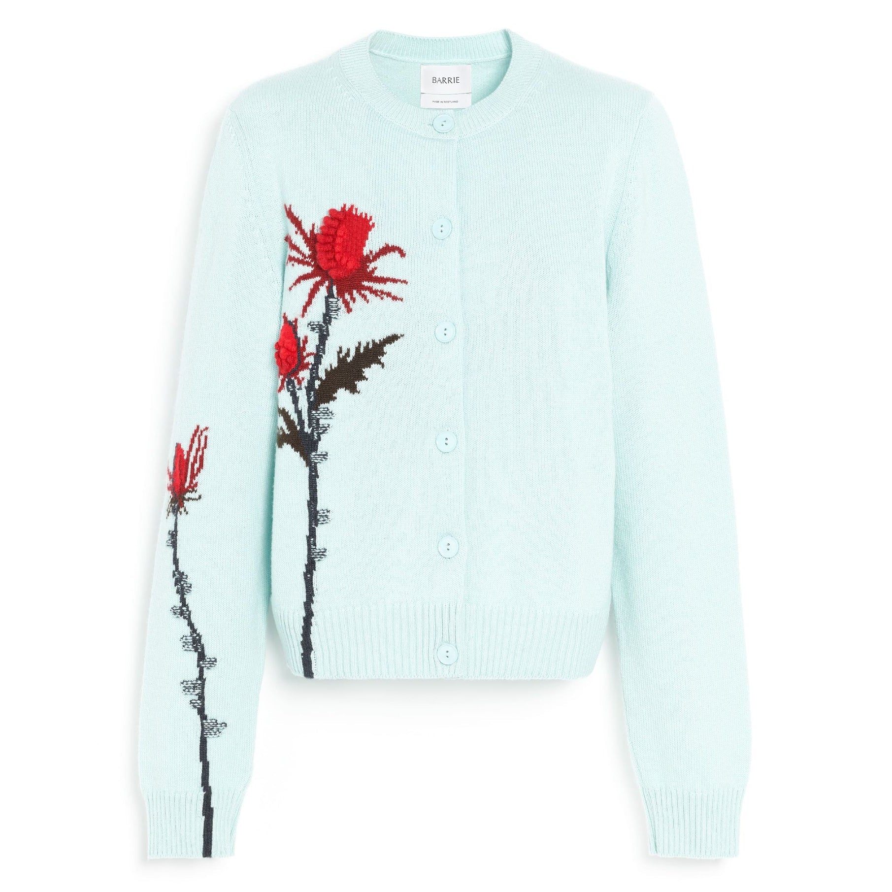 Thistle motif cashmere cardigan