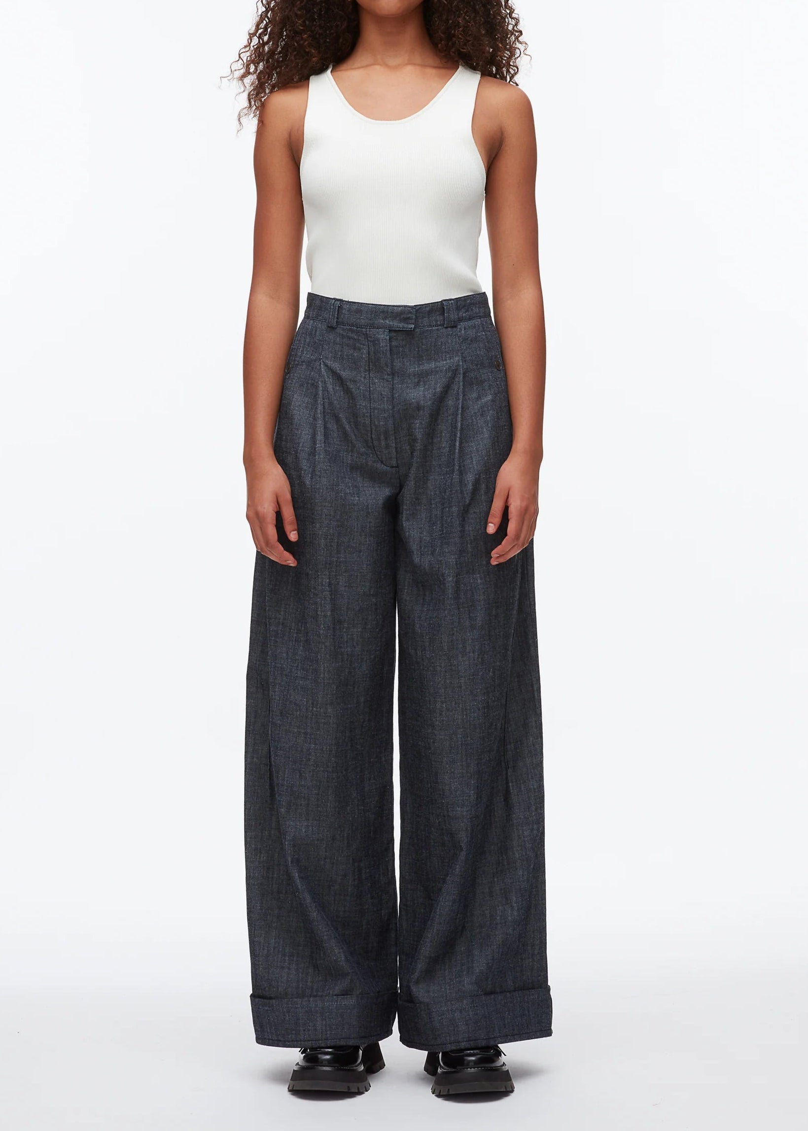 Double Pleat Wide Leg Pant